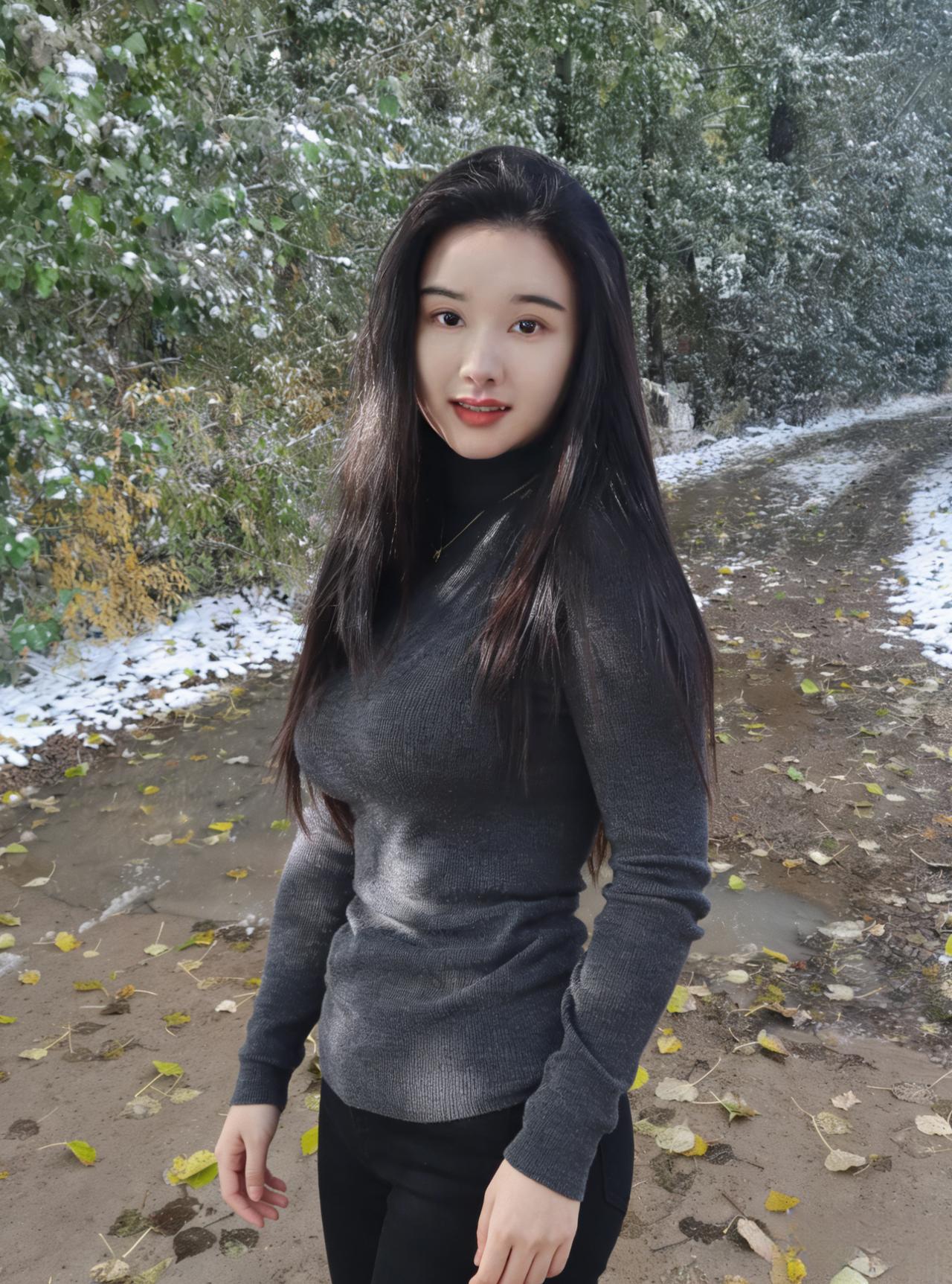 雪落在枯枝的骨缝里
寒溪淌着碎银
你站成冬日的绝句
灰衫裹着温软的风
目光撞开霜