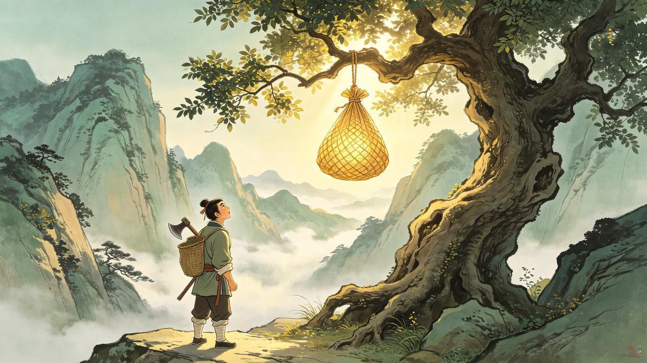 唐朝开元年间，华山下住着一个樵夫，名叫孟春。那年开春，他照常背着斧头上山。走到一
