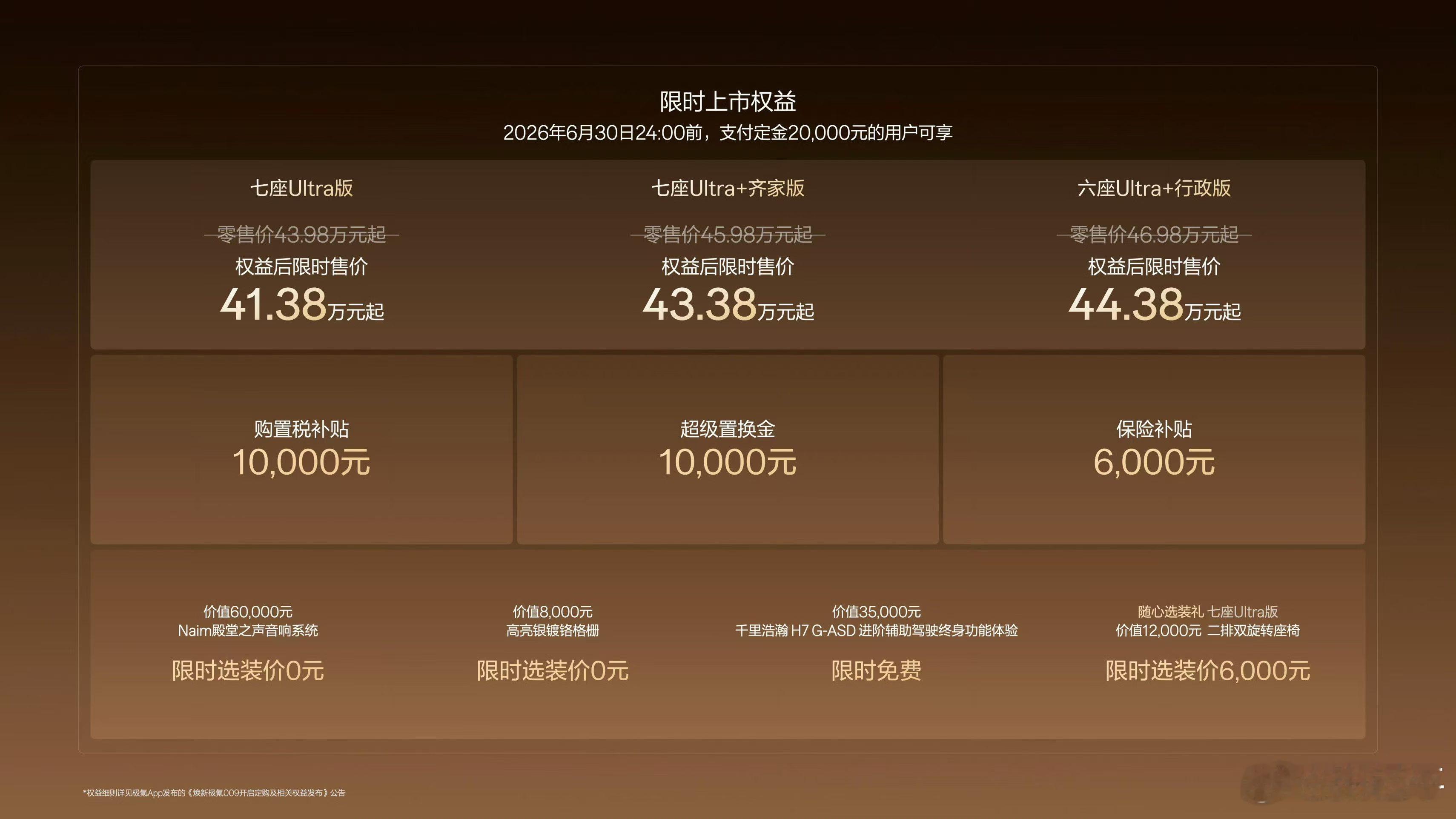 极氪009改款上市，限时41.38-44.38万。稳定发挥就行了。新能源汽车