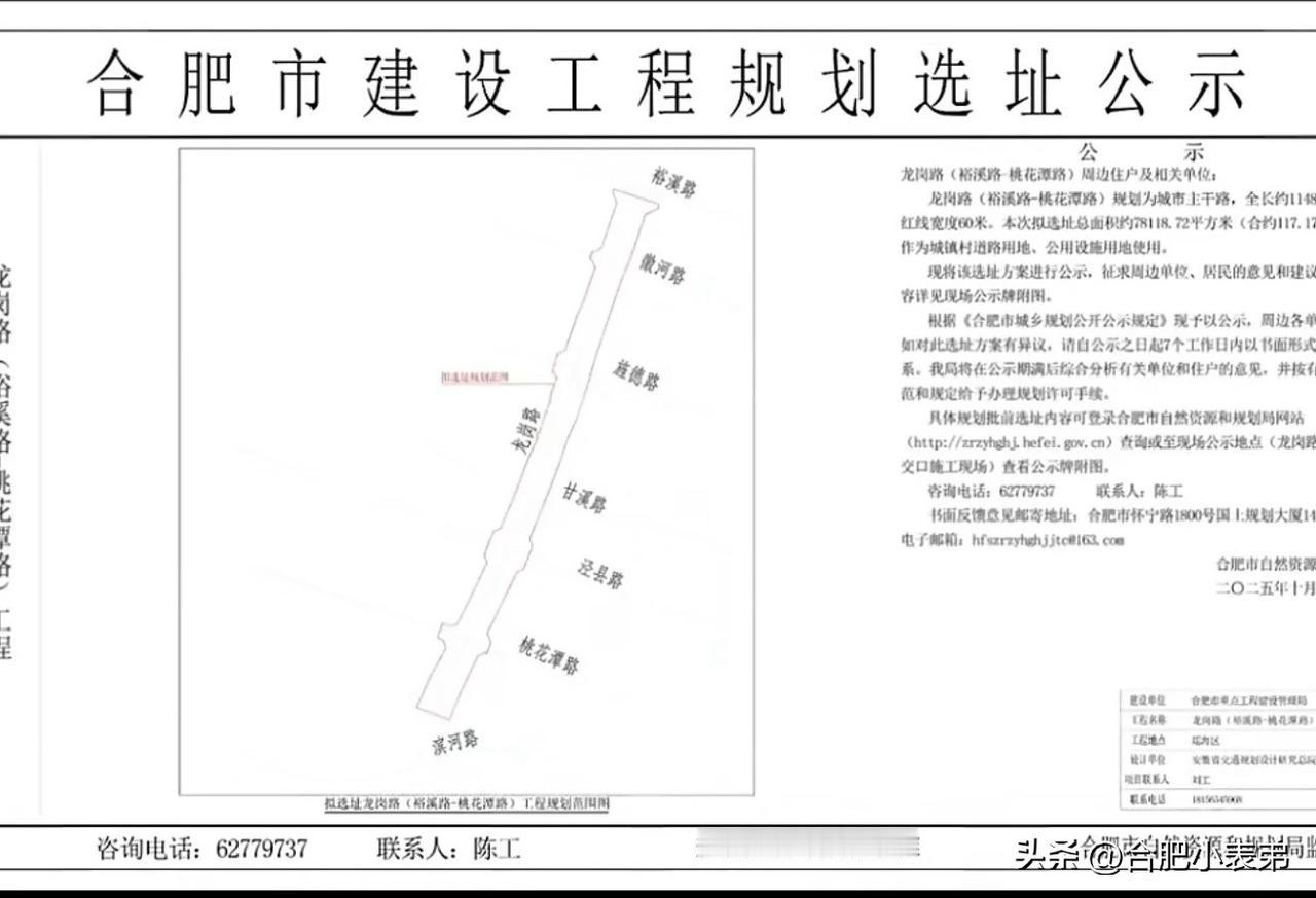 土壤治理已基本收尾，龙岗路（裕溪路-桃花潭路）公示完毕，开工进入倒计时！更重磅的