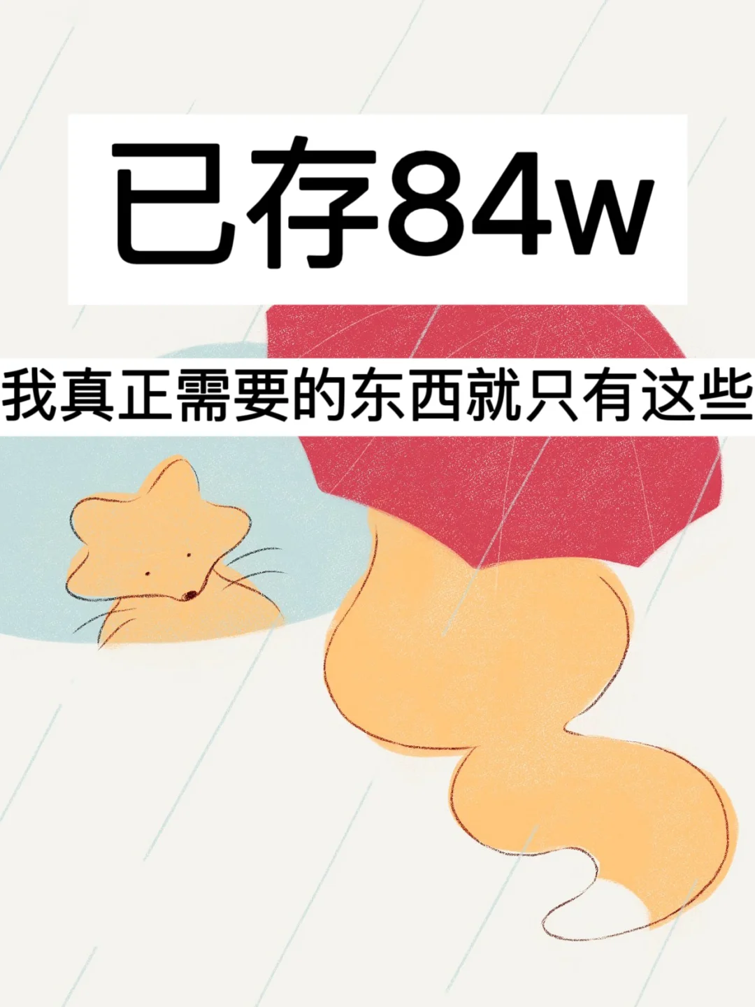 已存84w，我真正需要的东西就只有这些！