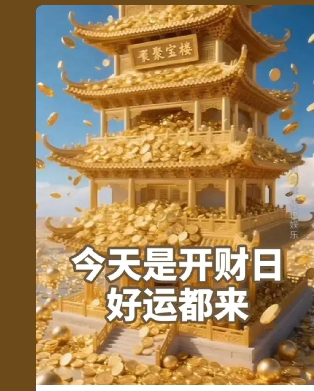 晒图笔记大赛 今天是开财日，我想对你说，
开财开财
左手进宝
右手迎财
好运都来