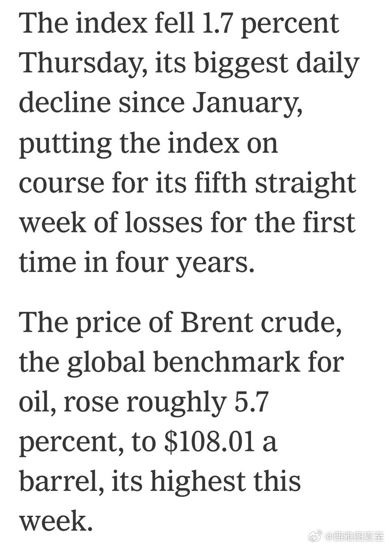 美股全线暴跌，开战以来幅度最大的一天道琼斯📉1%，标普五百📉1.7%，纳斯达