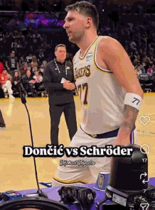 东契奇一句话把小黑干破防了国王 vs 湖人时，东契奇和施罗德发生口角，东契奇冲施