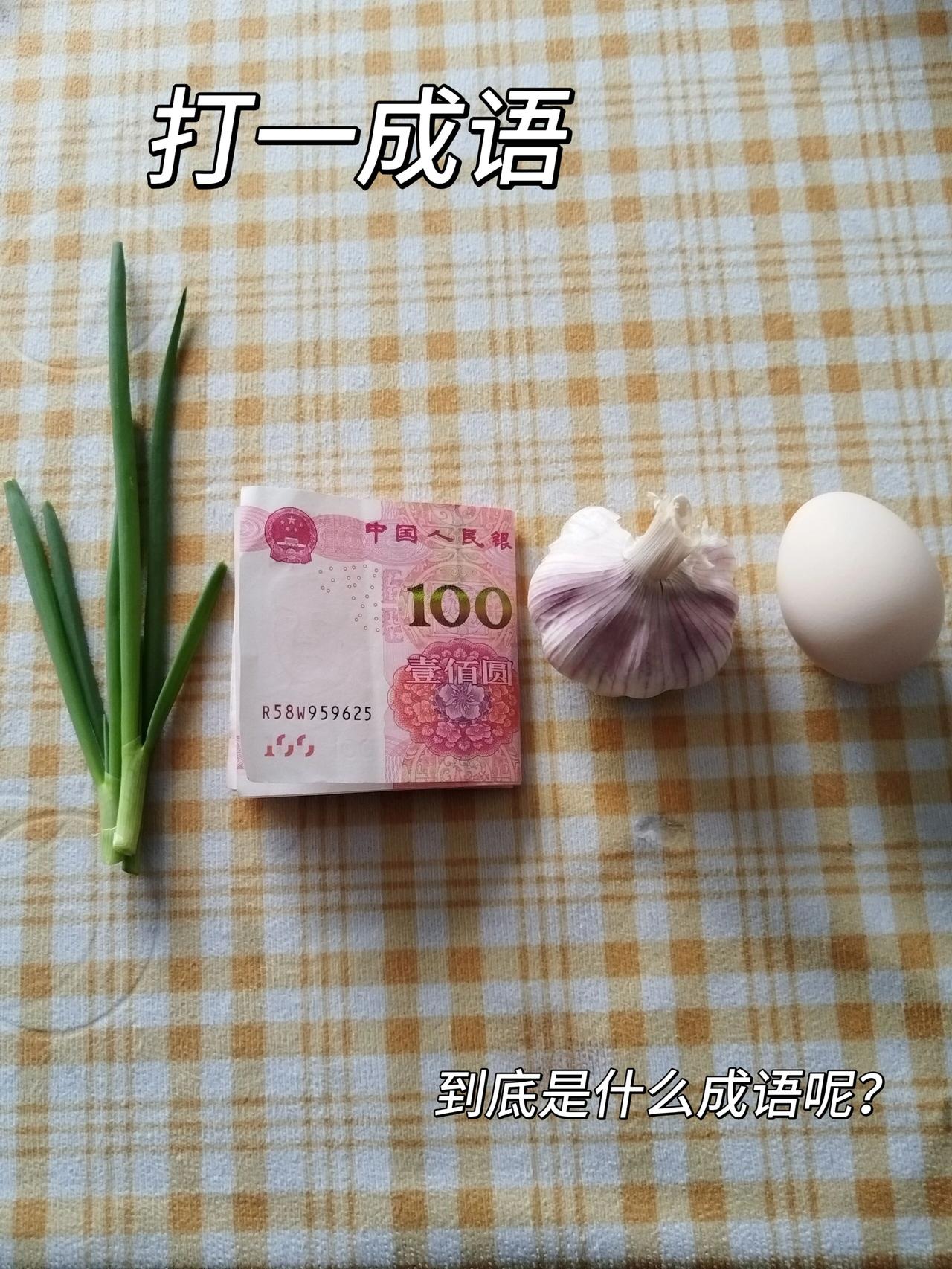 有钱有蛋，有葱有蒜，你能猜出是什么成语吗？