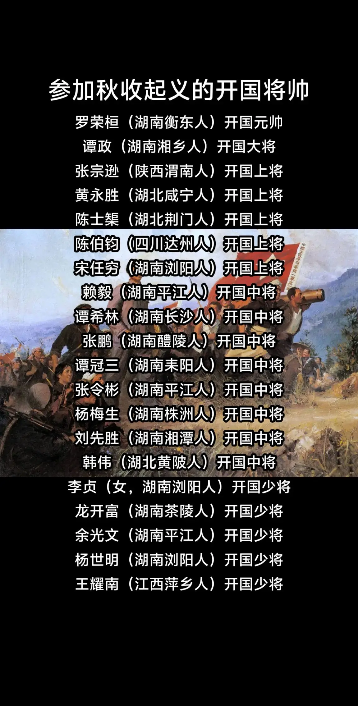 秋收起义诞生的开国将帅，向先烈致敬秋收起义