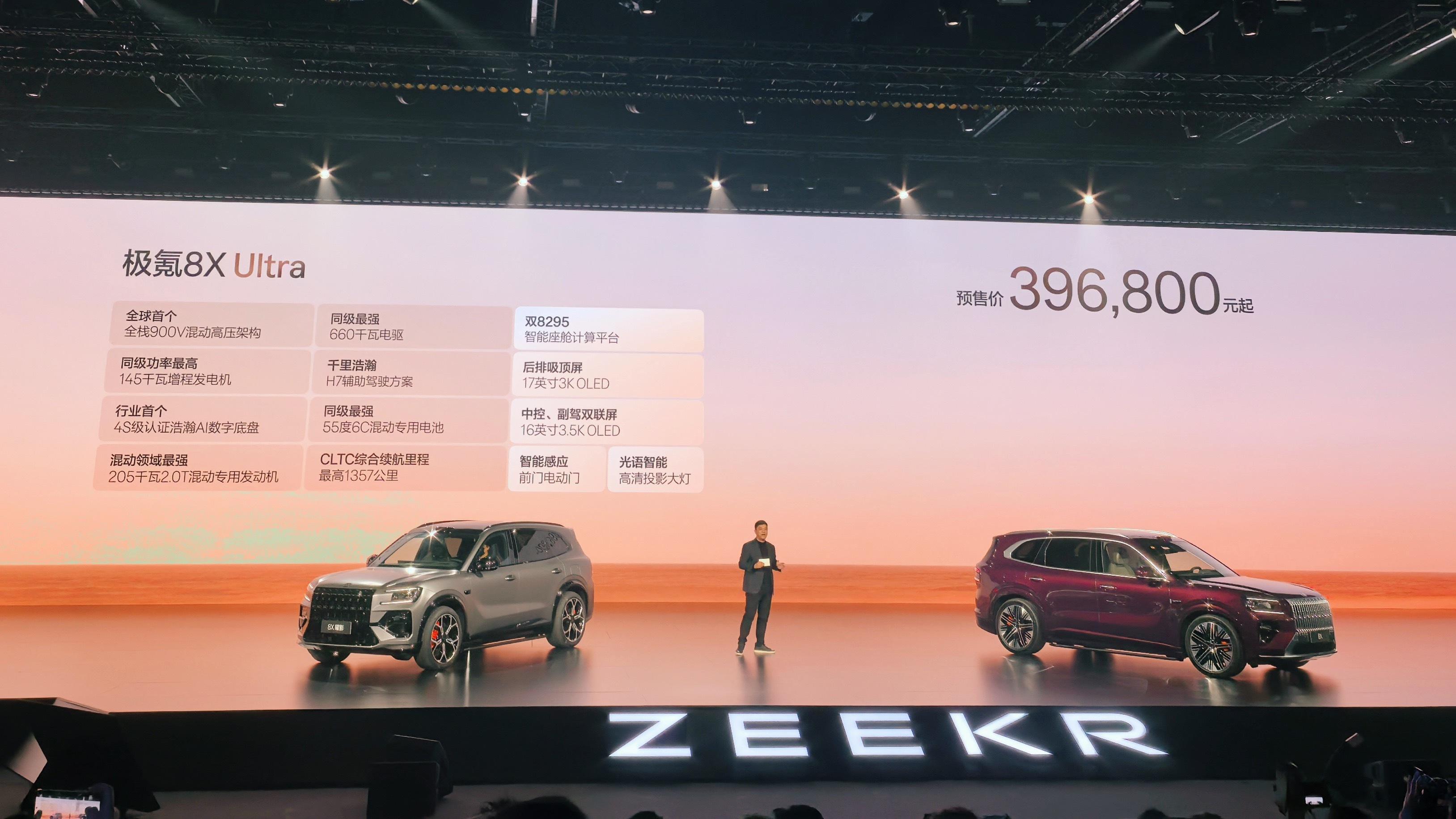 今天极氪大喜的日子，8X开启预售，37.68万元起！定位中大型SUV，5米1级别