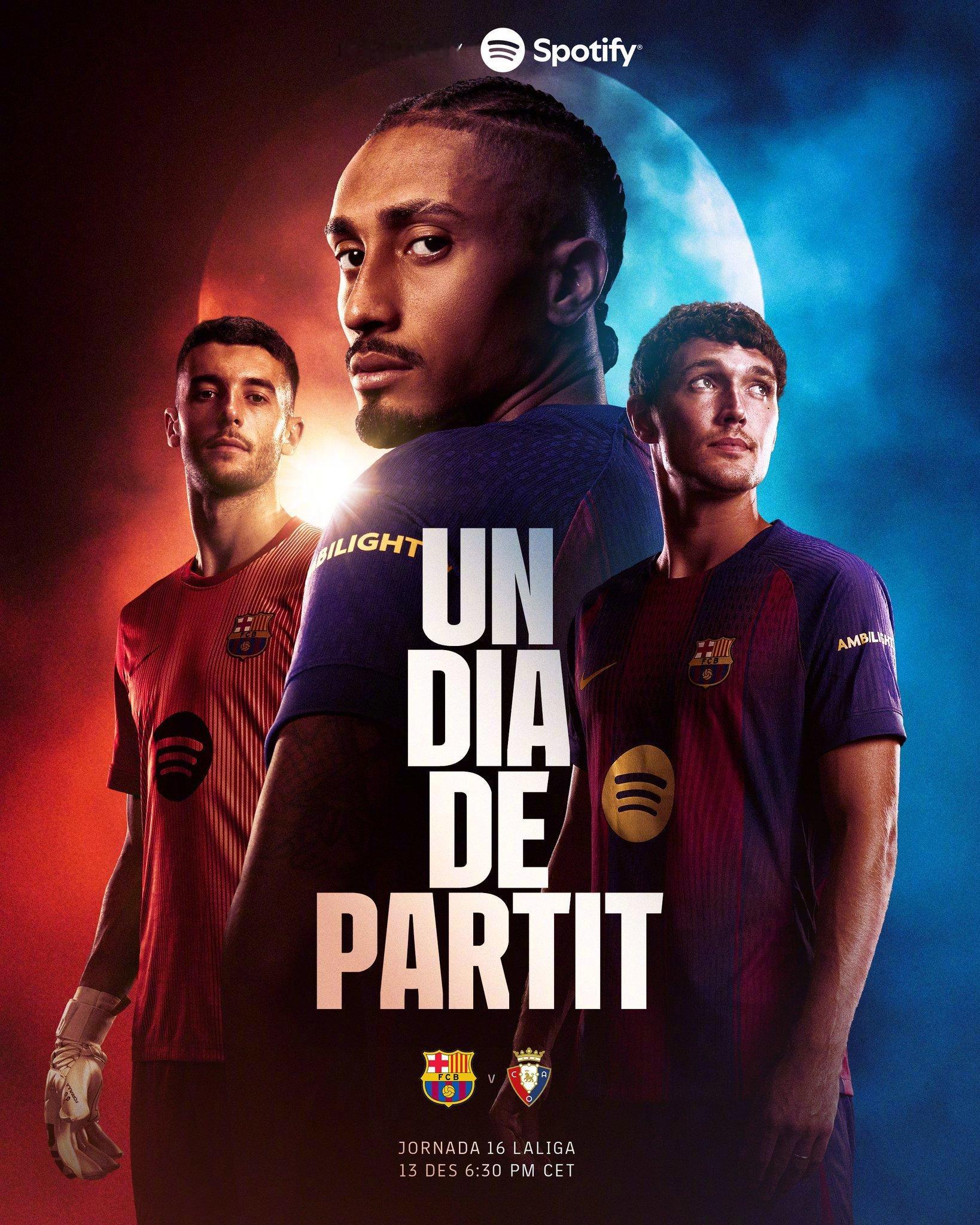 巴萨vs奥萨苏纳 比赛预告🆚赛事：西甲 第16轮⏰时间：12月14日1:30?