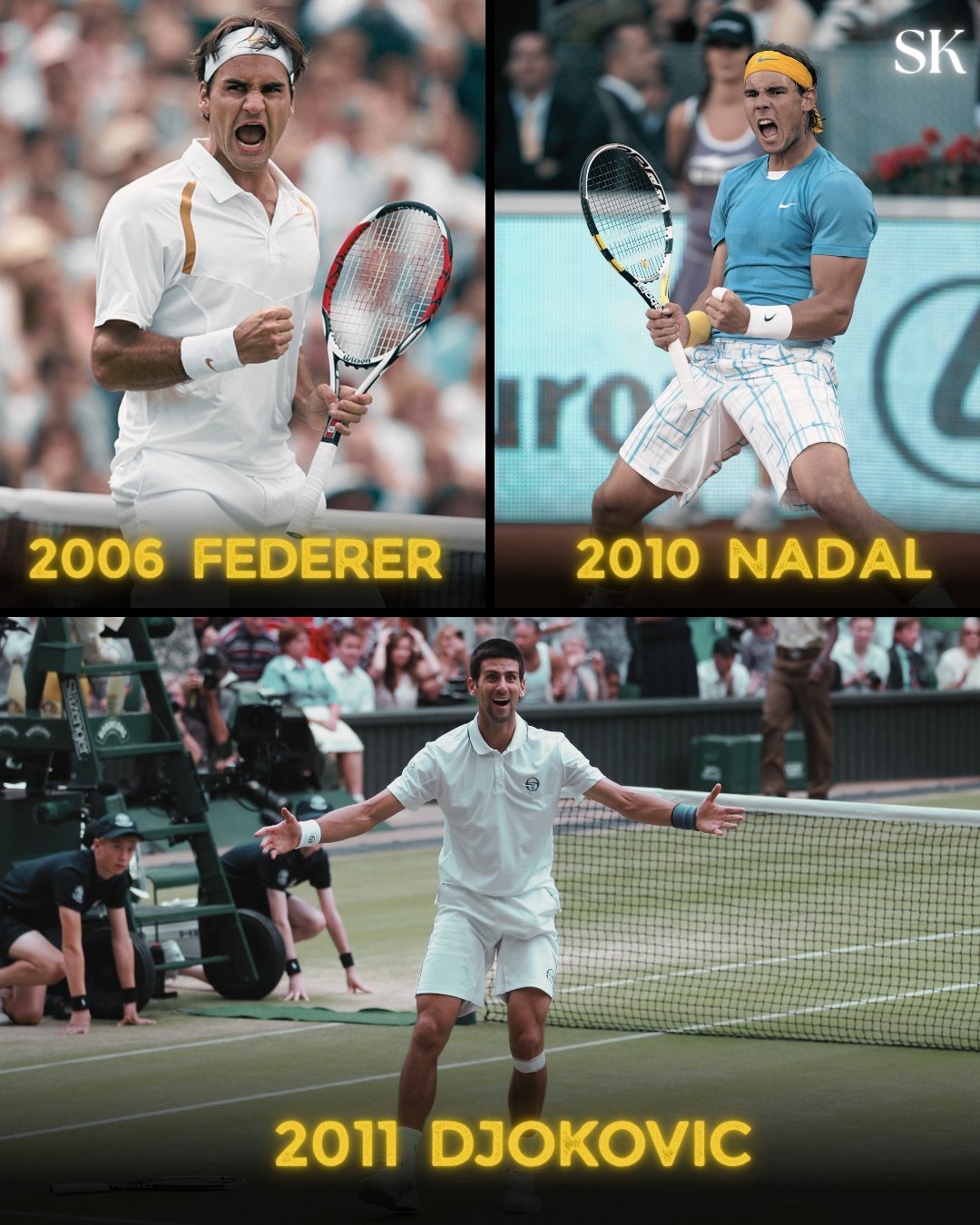 三巨头最巅峰的单赛季，你们觉得呢？费德勒：2006纳达尔：2010德约科维奇：2