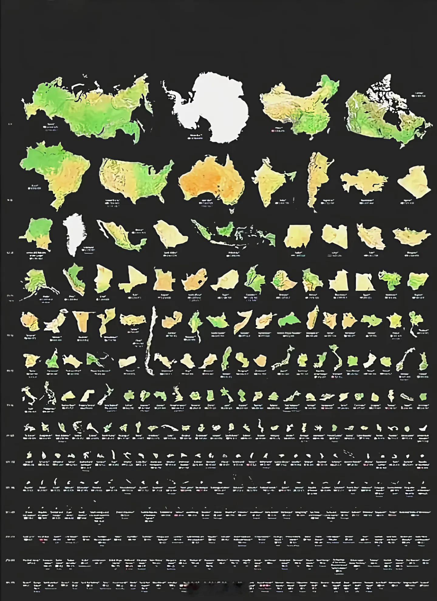 全球各个国家面积排名。咦，似乎有些不对…