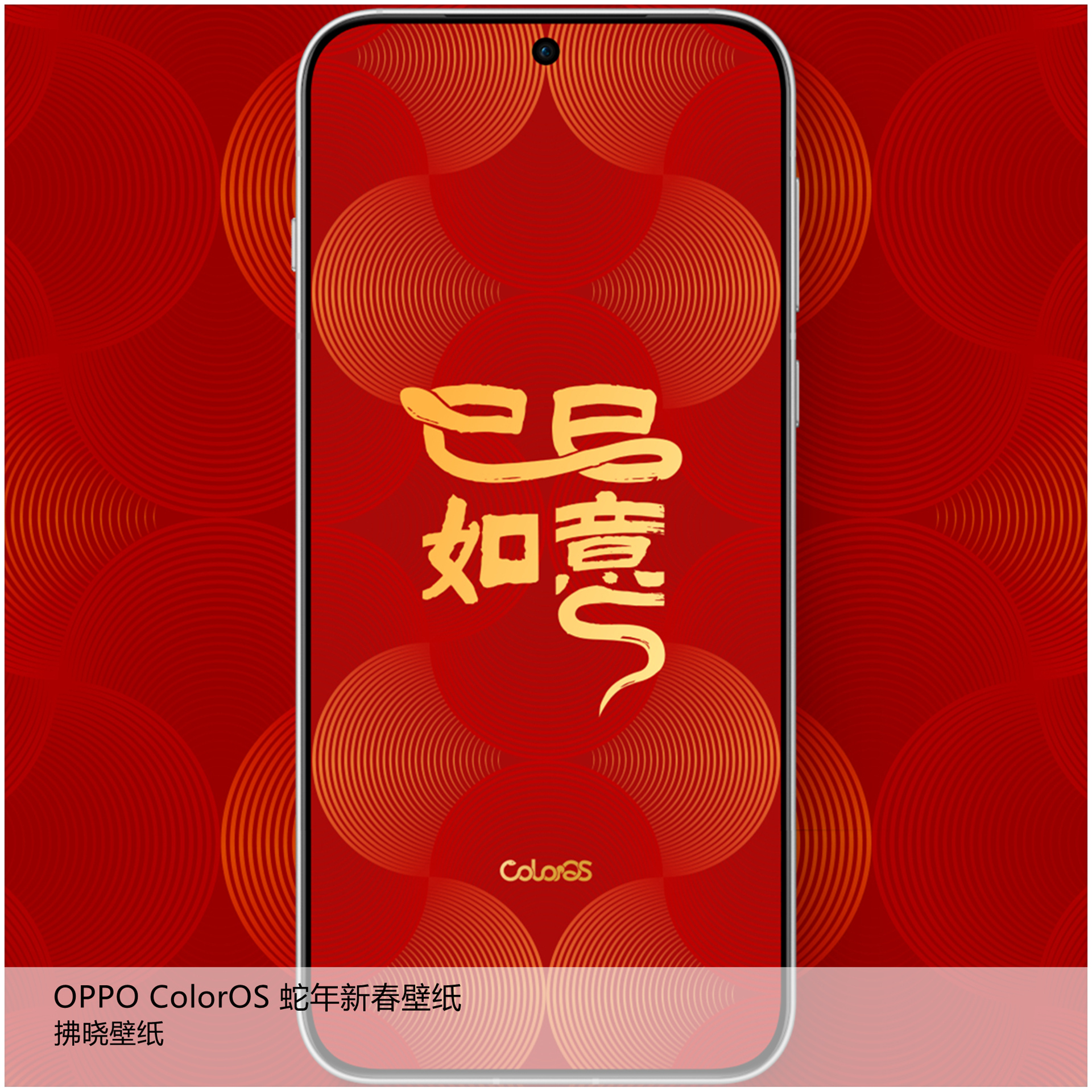 【壁纸分享】厂牌系列：OPPO ColorOS 蛇年新春壁纸。[招财进宝]正在犯