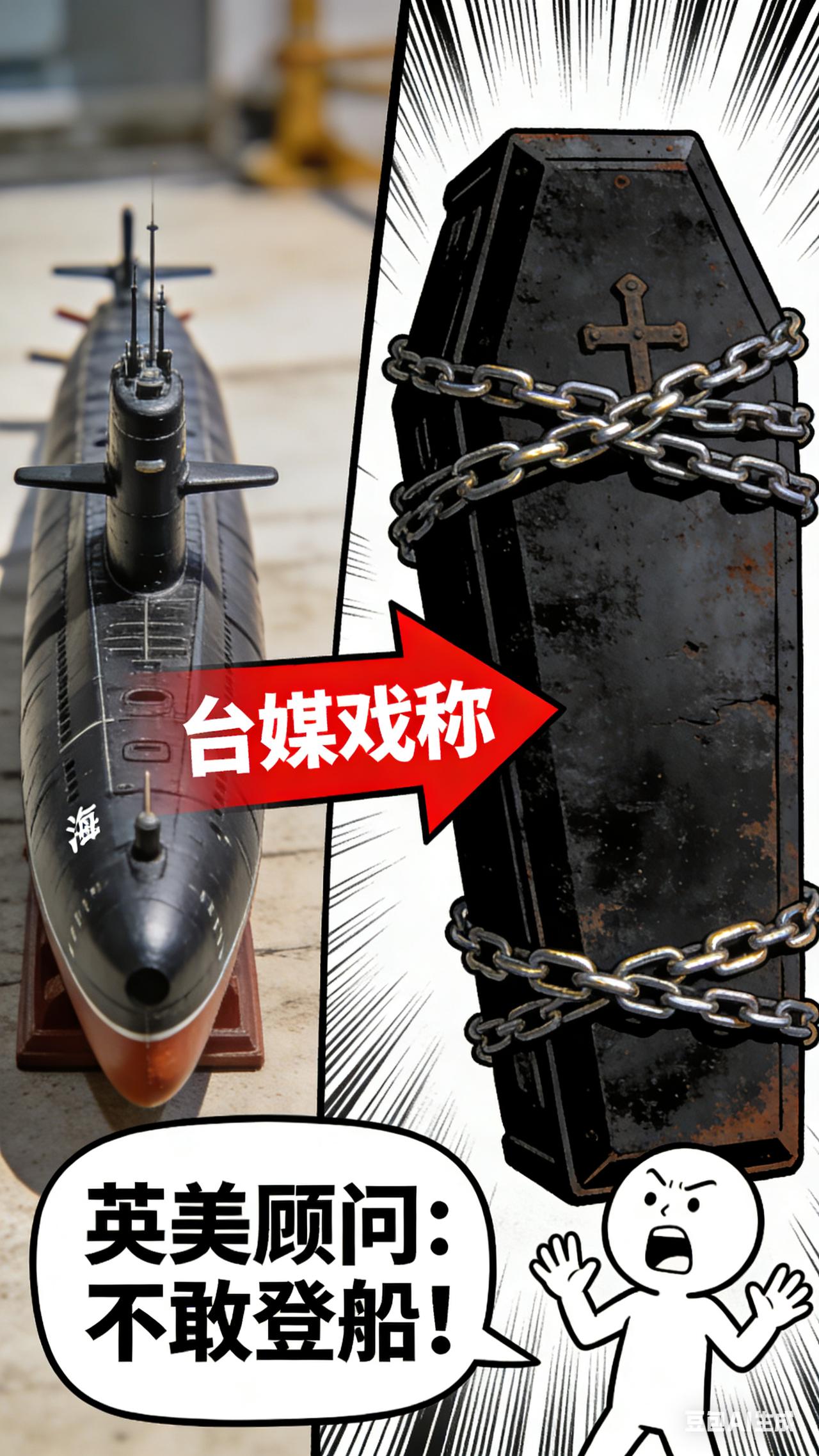 【台自制潜艇海试，英美顾问竟不敢登船】
 
台民进党当局吹嘘的“海鲲”号自制潜艇