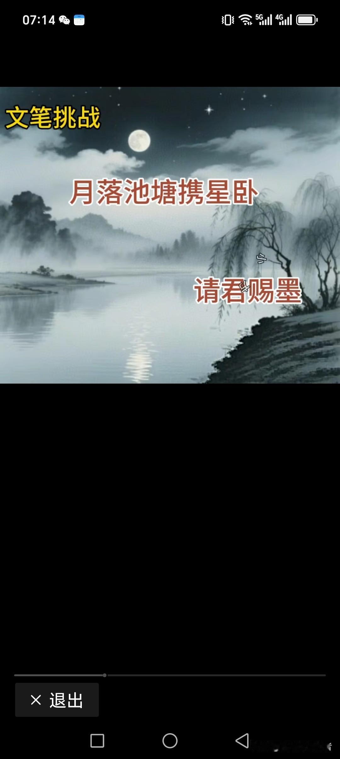 月落池塘携星卧
柳立岸旁遥山视