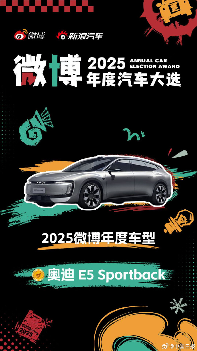 奥迪宋斐明和微博王巍谈双料冠军【2025微博年度车型揭晓 奥迪E5连夺两大年度车