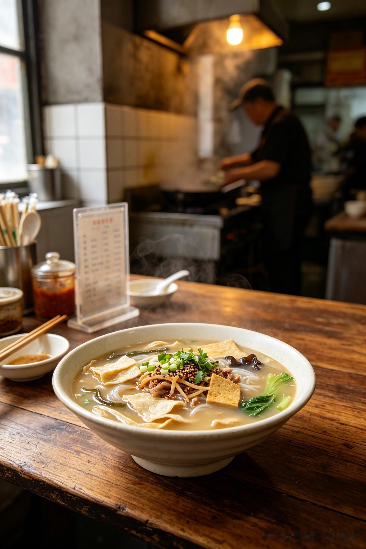 胡椒辛辣肉羹稠，
晨起一碗解乡愁。
汴州街头寻常味，
     
…………请师友