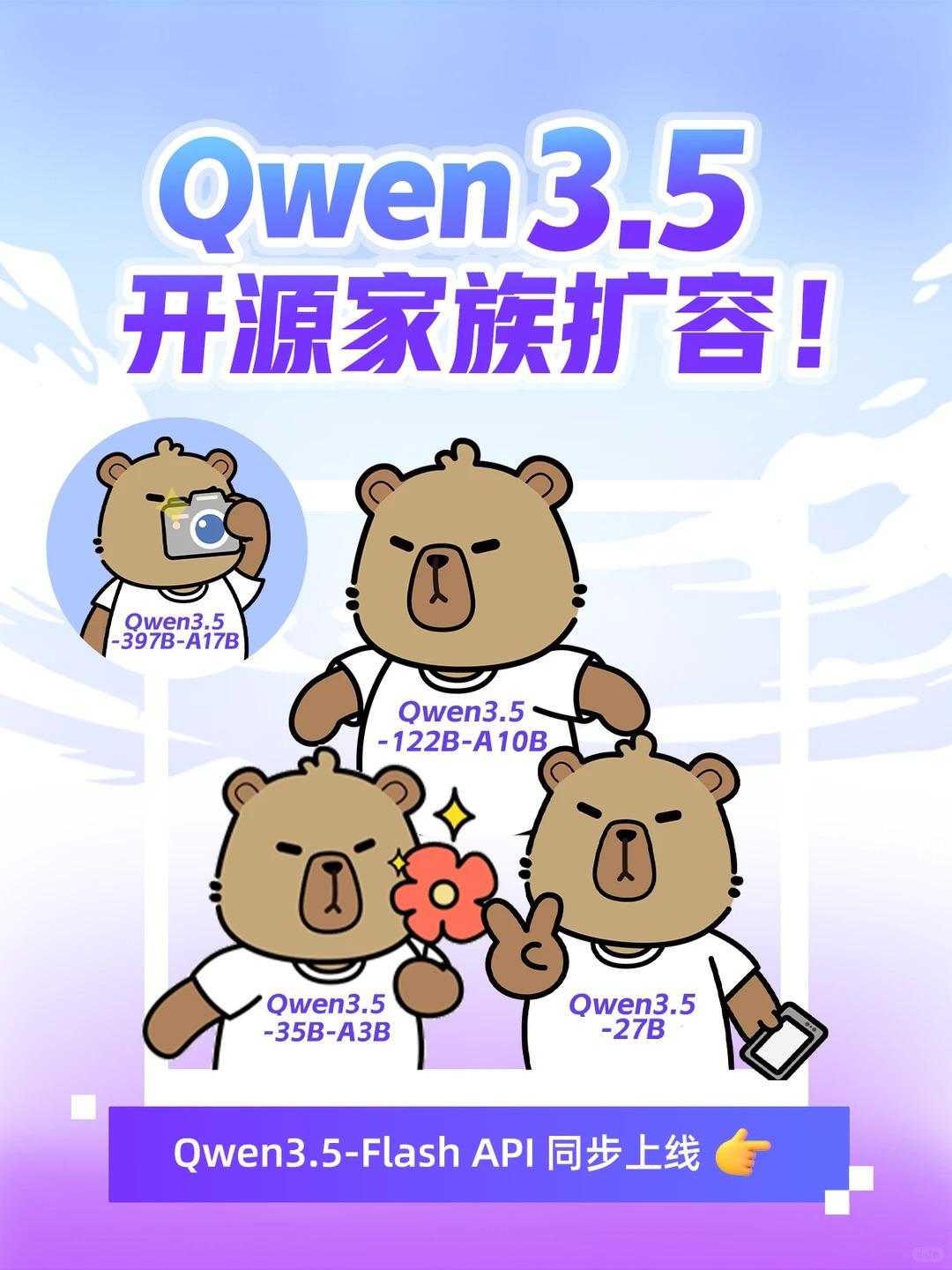 Qwen3.5的小尺寸版本也发布了。

这次Qwen发布了122B-A10B、3