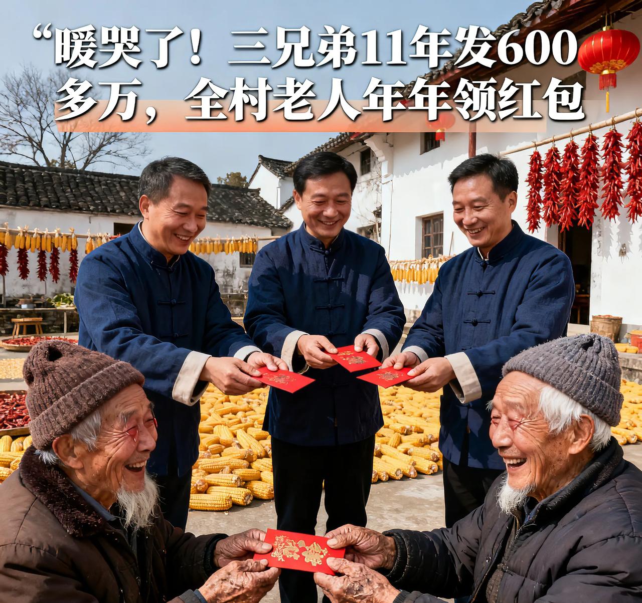 暖哭了！三兄弟11年发600多万，全村老人年年领红包
 
浙江义乌的三兄弟，坚持