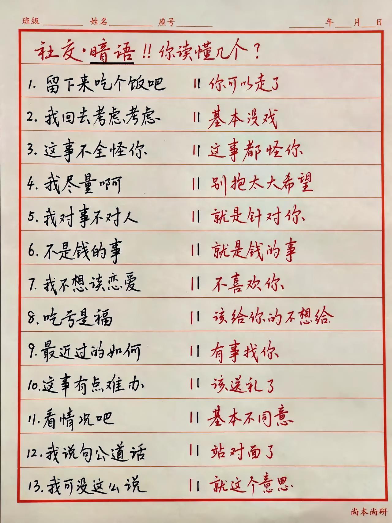 这些暗语你懂吗？