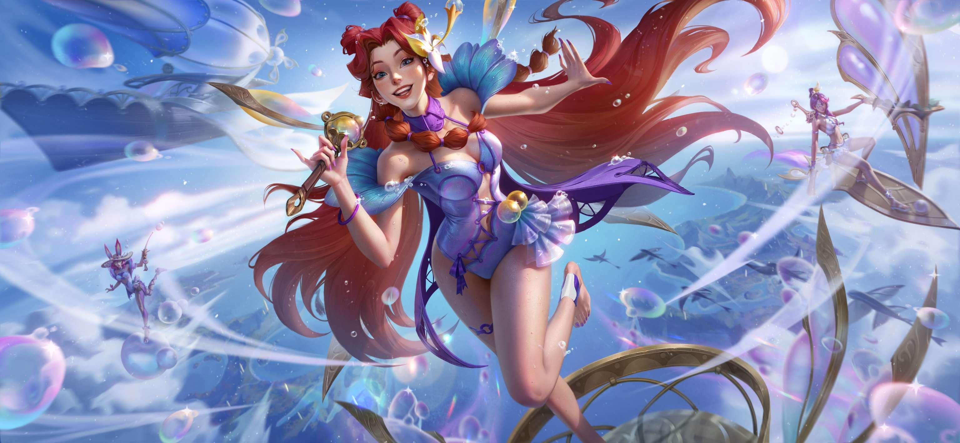 LOL手游碧空游纪 萨勒芬妮，亚索皮肤原画英雄联盟 ​​​