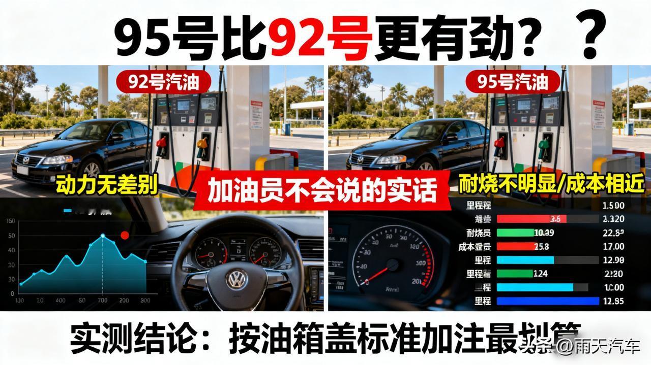 95号汽油比92号更有劲？加油员骗了我这么多年！

实测！同一台车，分别加92和