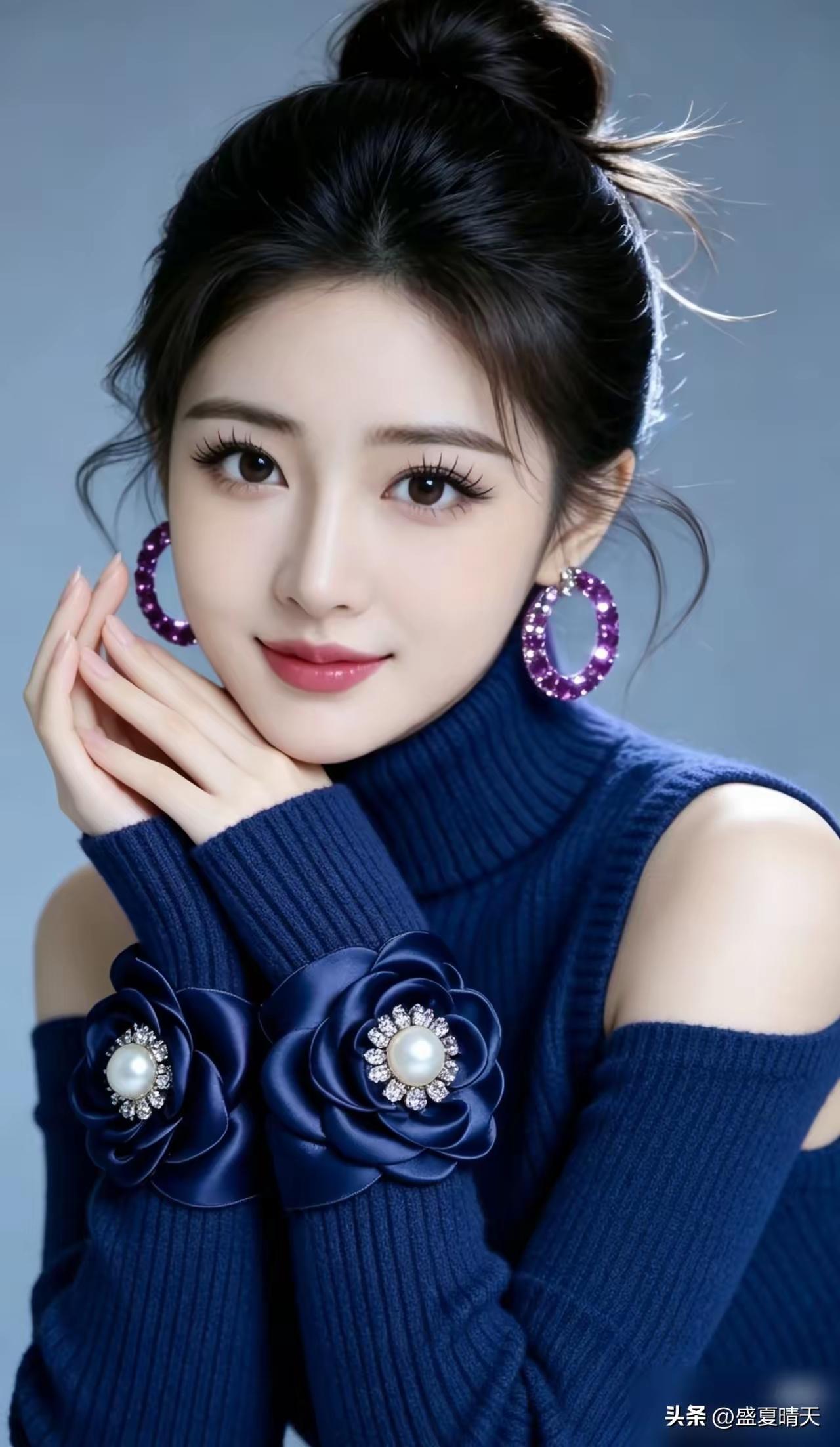 这个小姐姐好美，耳环好闪！