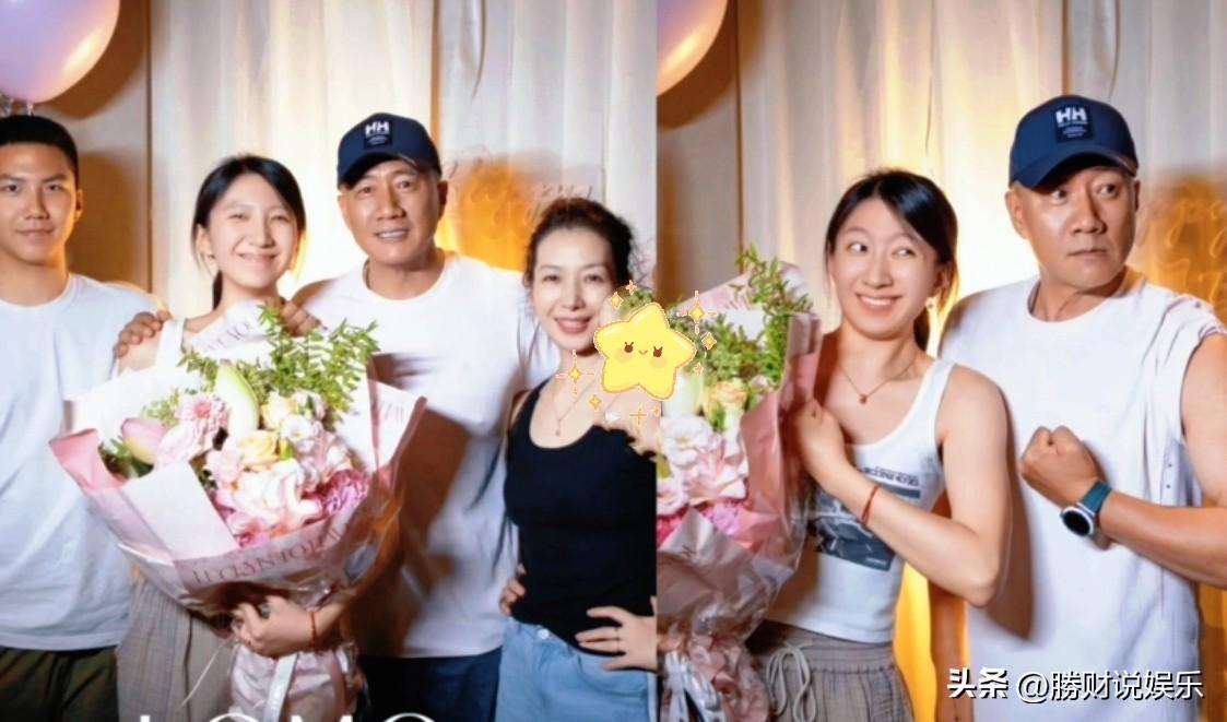 近日，胡军一家为女儿九儿庆生的画面温馨满满。24岁的九儿出落得亭亭玉立，身高更是