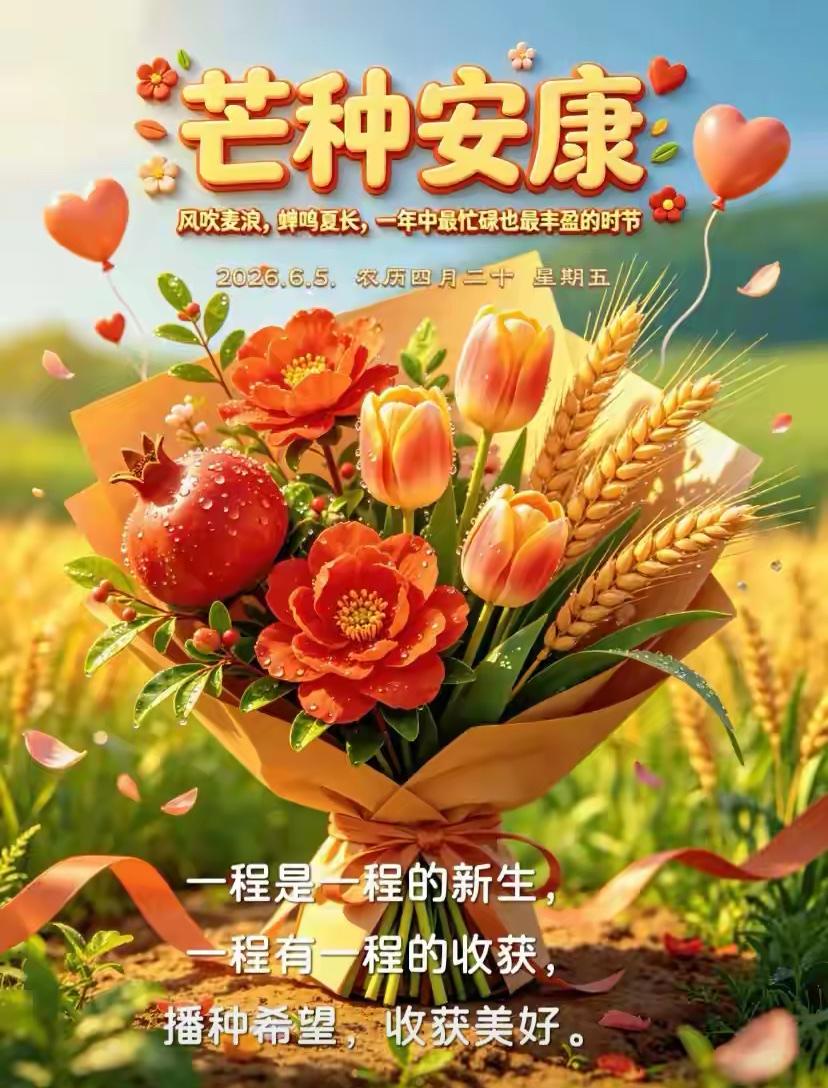 🌺☘️6./5.周五顺遂.芒种安康☘️🌺

[福]🌾芒种农事🌾[福]
