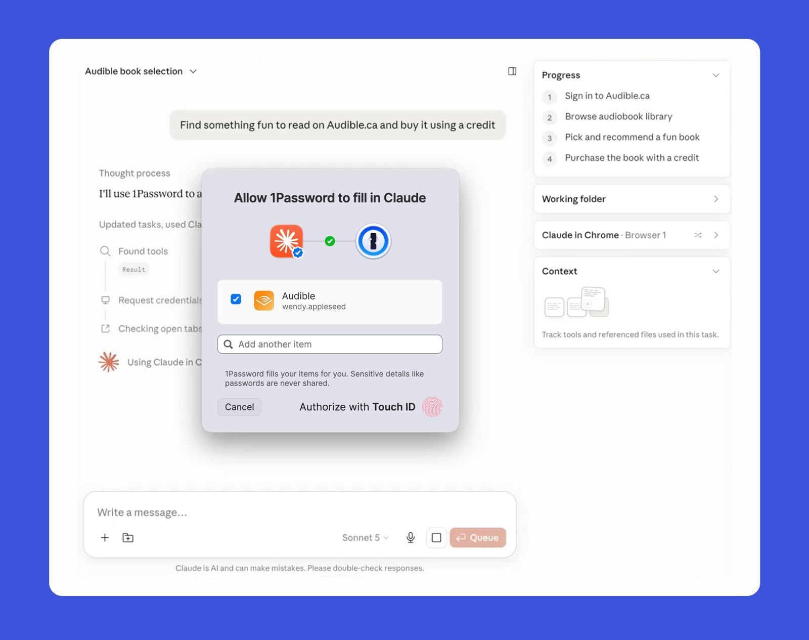 【1Password 新增 Claude 让 AI 无需查看你的密码即可登录】1