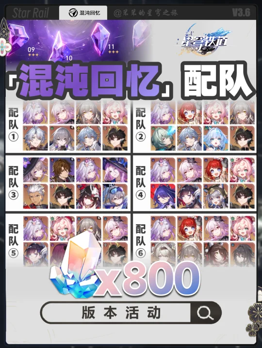 混沌回忆配队推荐，800星琼速通深渊