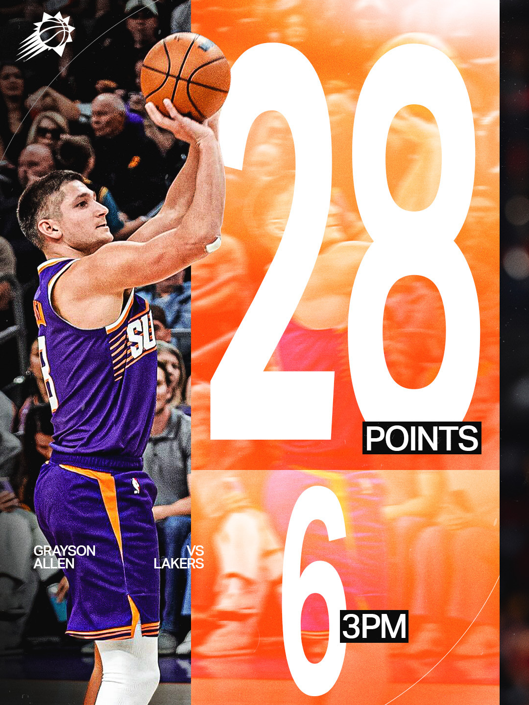 【格雷森·阿伦】26分 + 6记三分 ‼️菲尼克斯太阳 ｜旭日东升 ｜湖人vs太