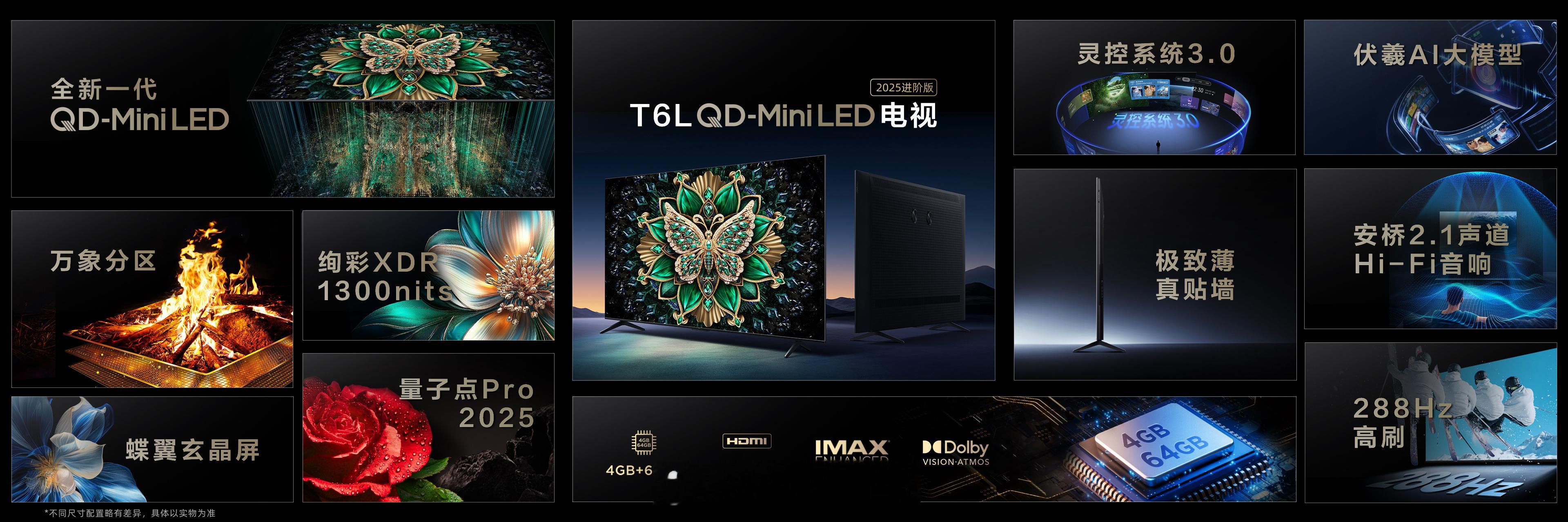 TCL新技术发布会亮相的TCL T6L QD-Mini LED电视，除了搭载万象