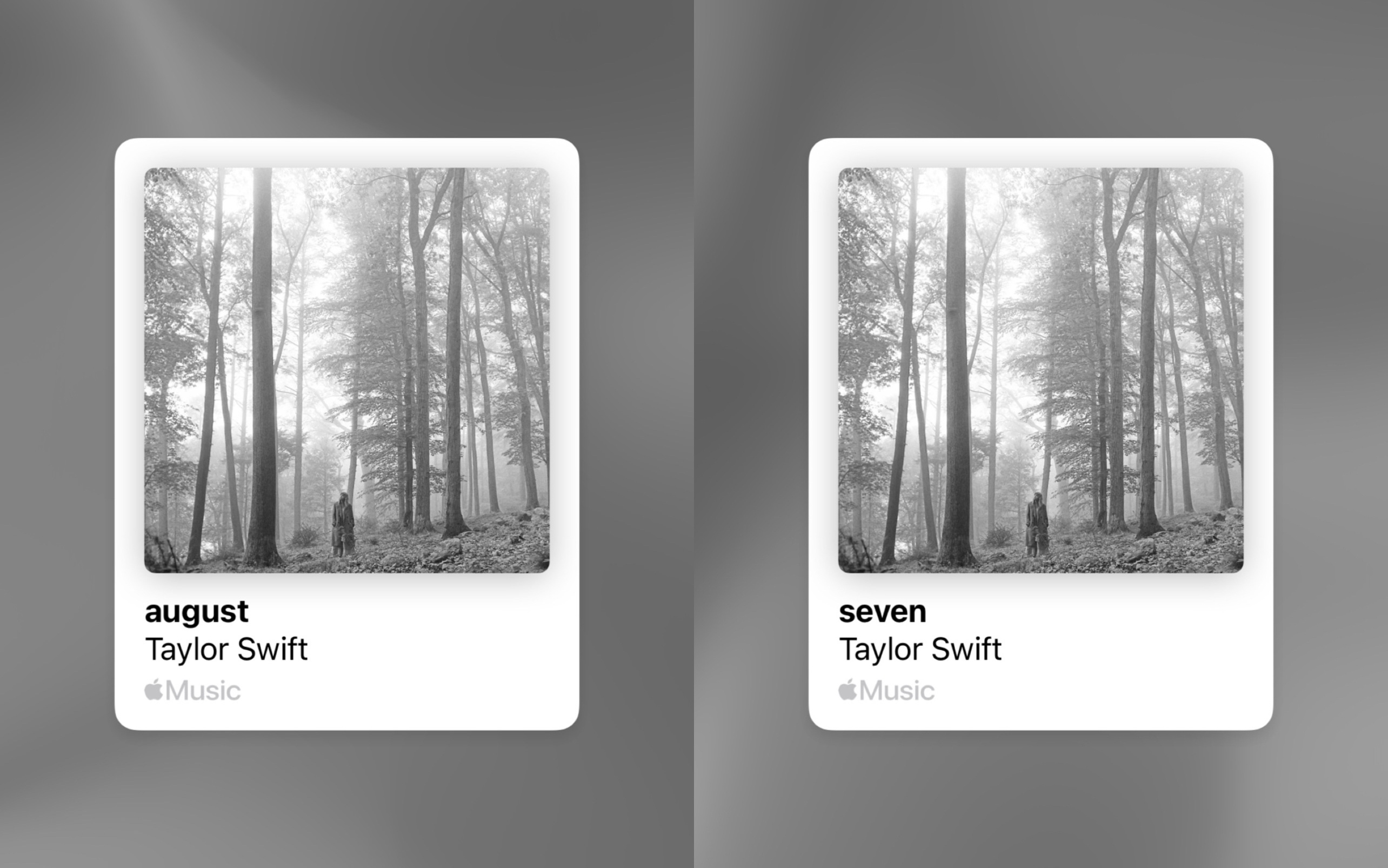今天是八月七号，理所当然要听Taylor Swift： 