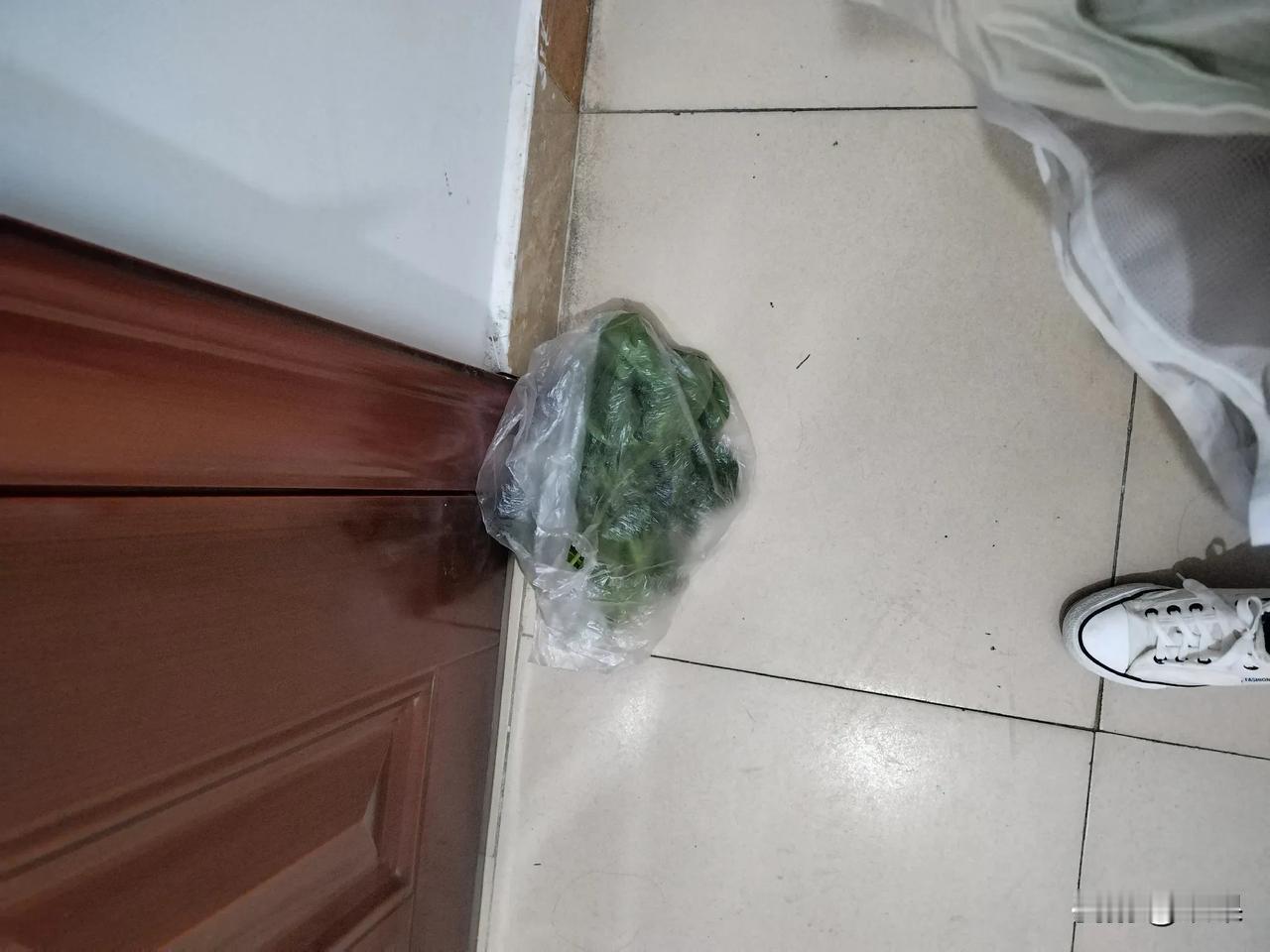 碰到这种邻居我该怎么办？
昨天晚上回来，看见门口有一兜青菜，我猜肯定又是邻居送给