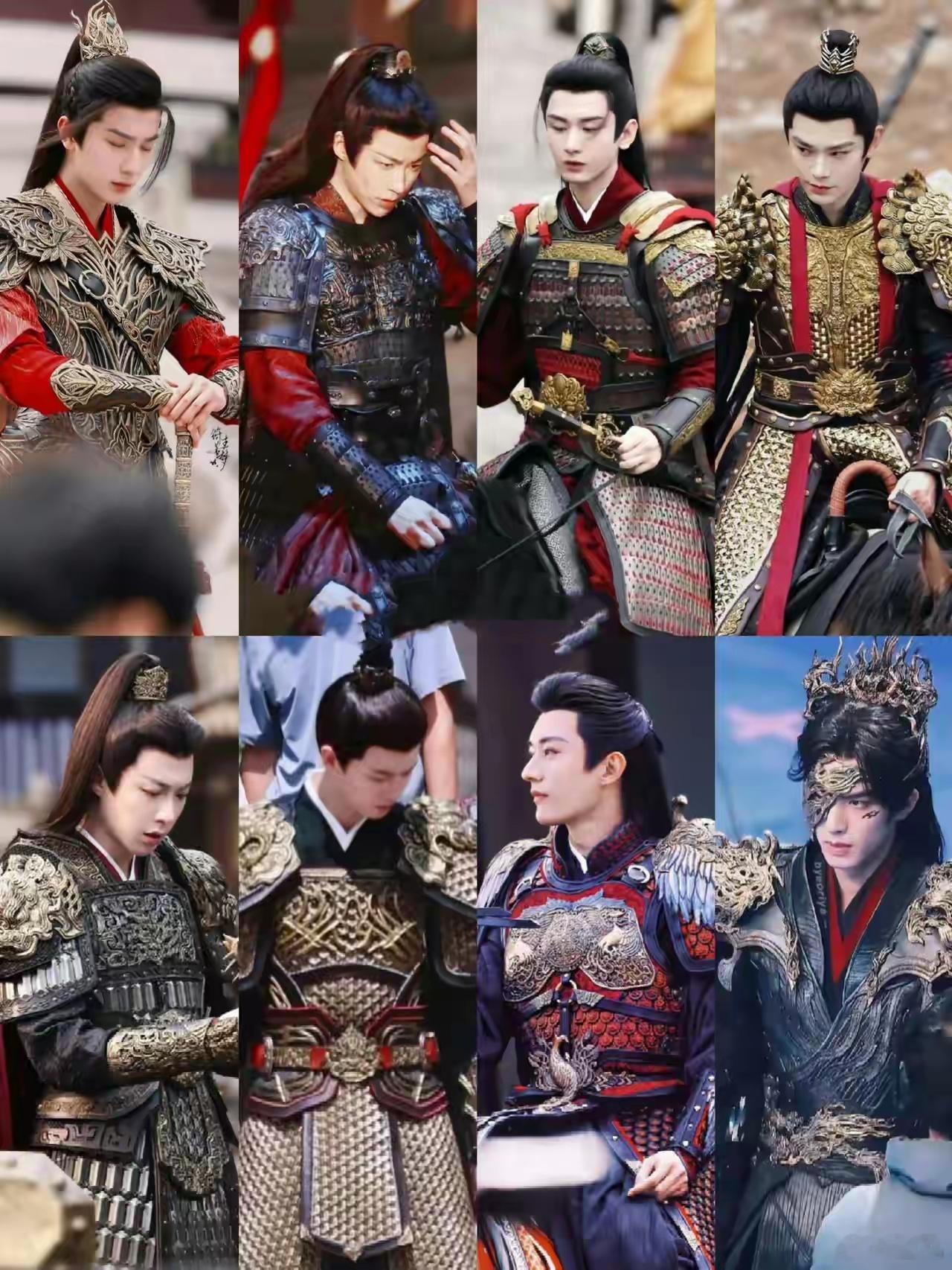 八位古装男神的红衣铠甲装，谁帅了你一脸？是高马尾的李宏毅、刘宇宁、成毅，是束发的