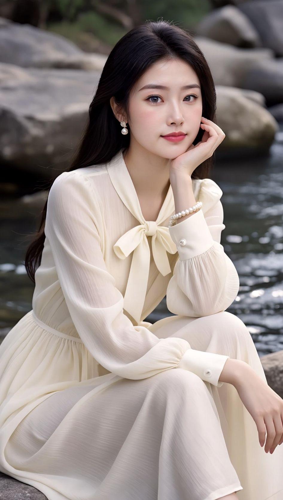 AI溪边佳人照 抖音ai创作