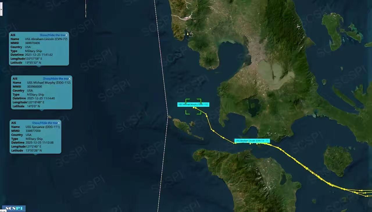 美军林肯号航母打击群进入南海！
航线暗藏心机，中方早已严阵以待
12月25日，美