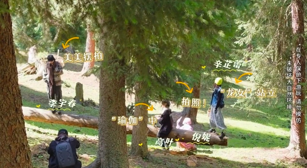 李宇春站跷跷板上给辛芷蕾高叶出片向野的我们收官路透向野的我们跷跷板变身简易摄影台