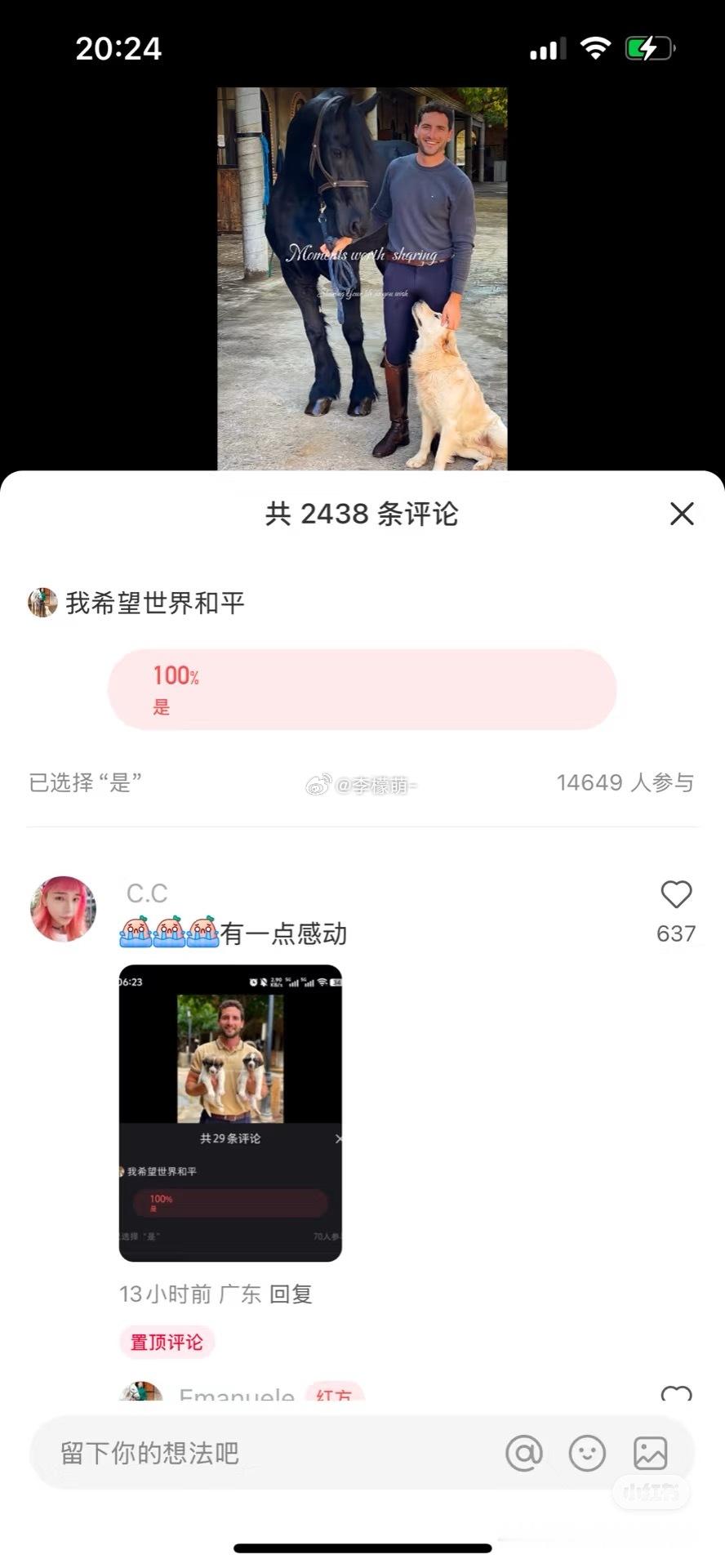 一万多人参与投票，100%的人选择了世界和平 