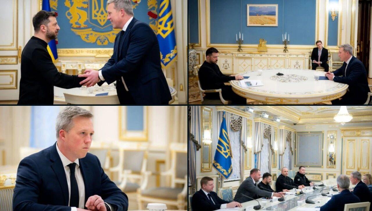 乌克兰总统泽连斯基昨天在基辅会见了前来基辅就美俄28点和平计划施压的美国陆军部长