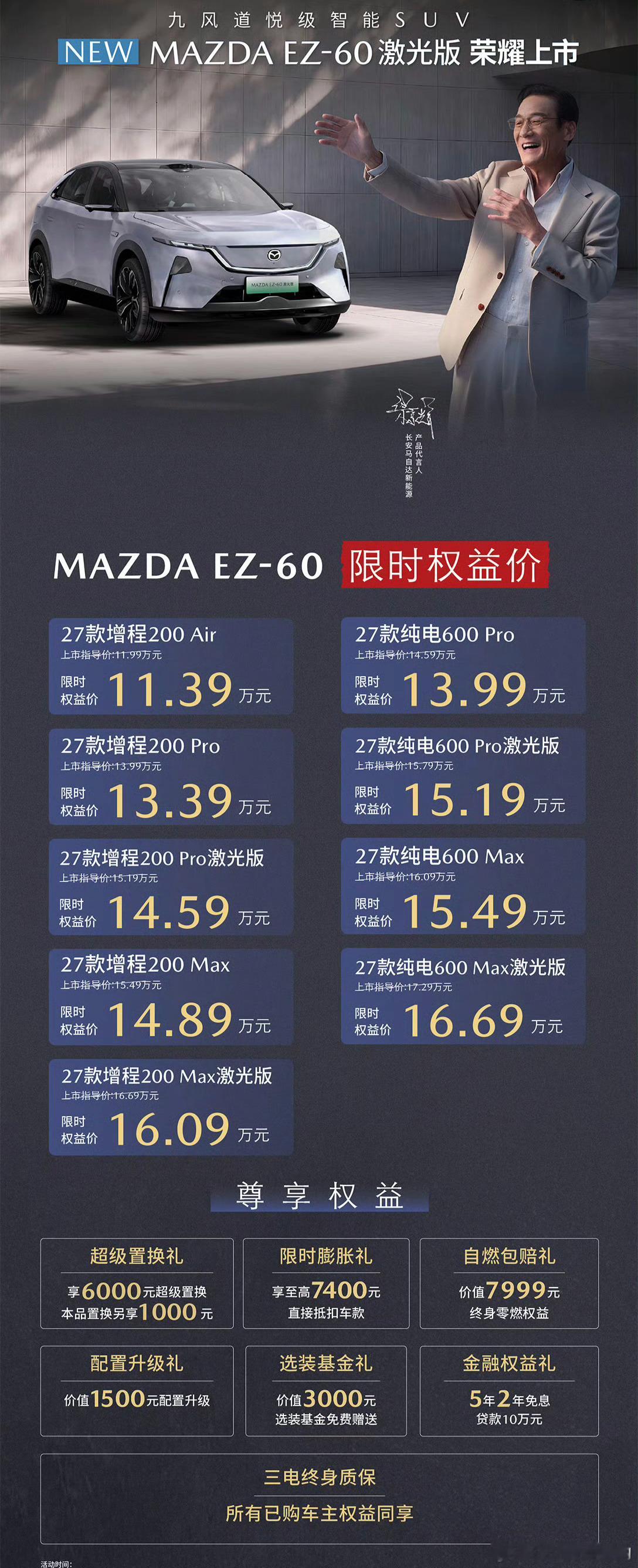马自达EZ-60价格来到了11.39万看了一下配置，这个AIR版是真的air呀，