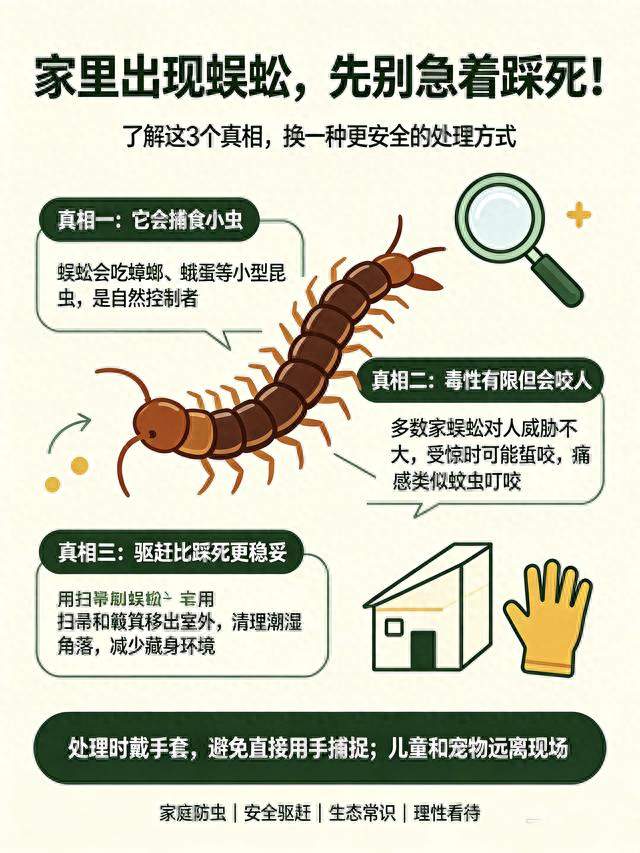 家里出现蜈蚣，先别急着踩死！3个真相，第2个让你重新看待它