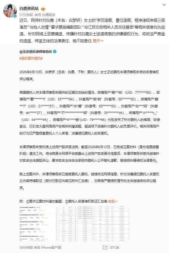 白鹿方六连辟谣出手了，吃了半天瓜，终究还是要有说法！ 