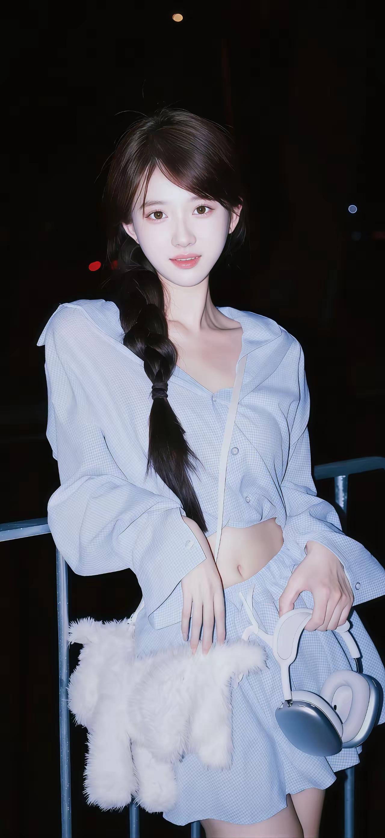 月色如银，美人如画。