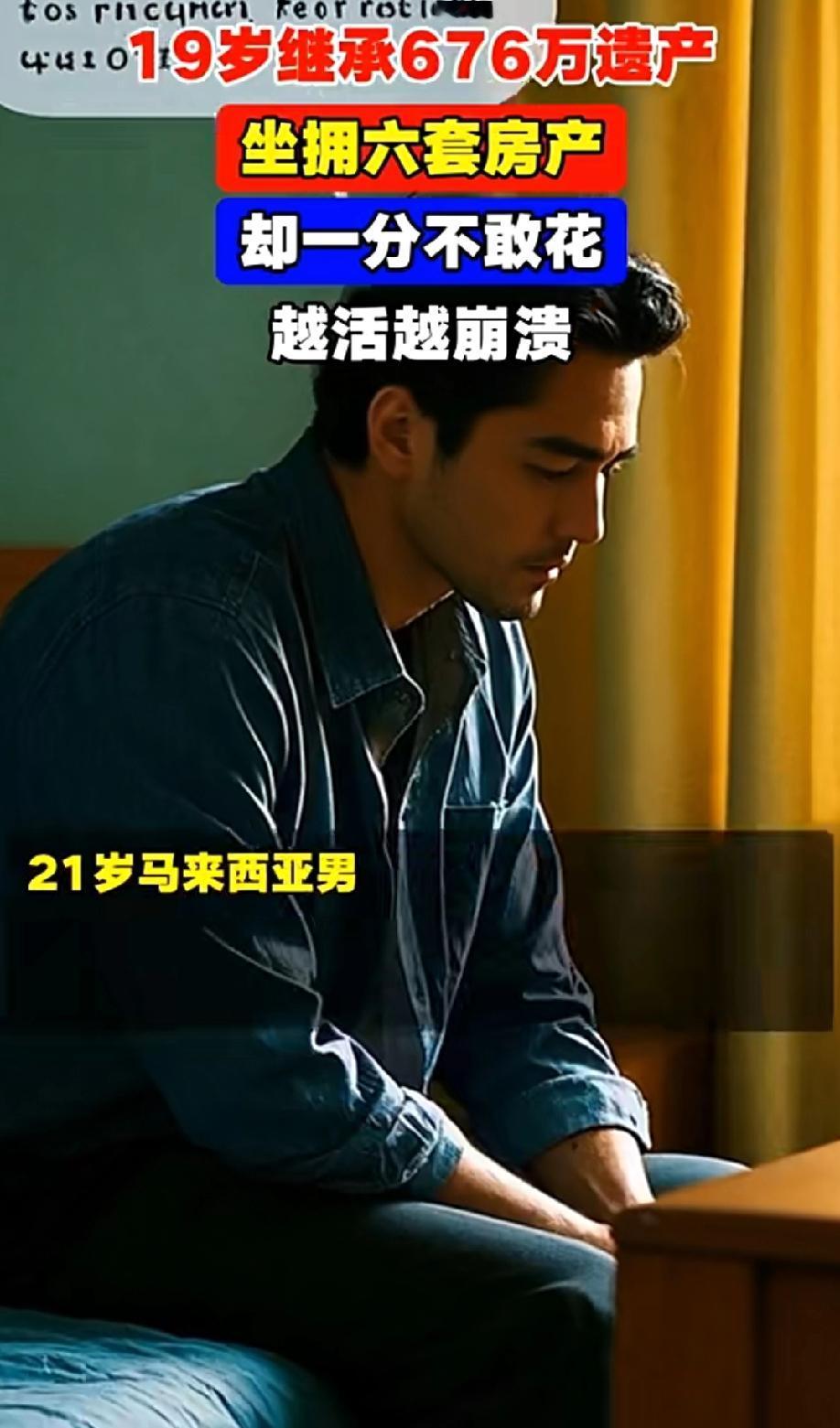 19岁少年继承676万遗产和6套房，却一分不敢花，最后钱反而成了负担，让他崩溃