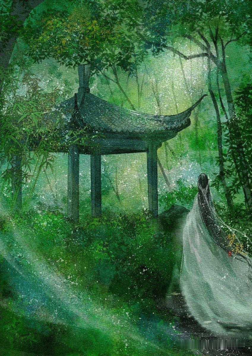 虎跑｜清音亭侧影·画中人小径斜入画中，我沿着墨痕走进去——本是为亭而来，却被自己