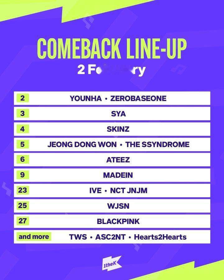 疑似2月25日回归的宇宙少女- 今日1thek回归阵容中榜上有名...！- 目前