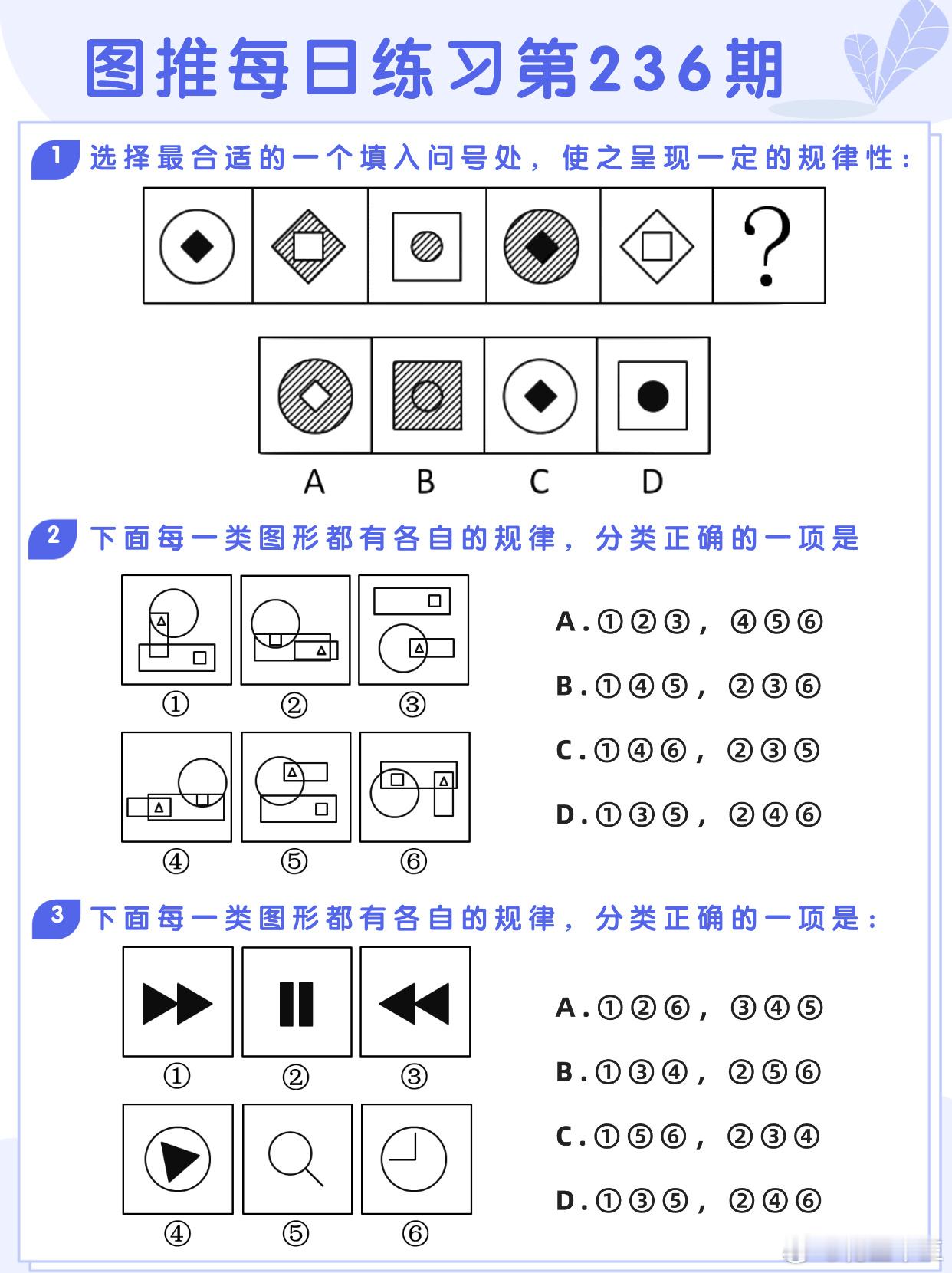 图推类比每日练习第236期图推难度：☆☆类比难度：☆☆
