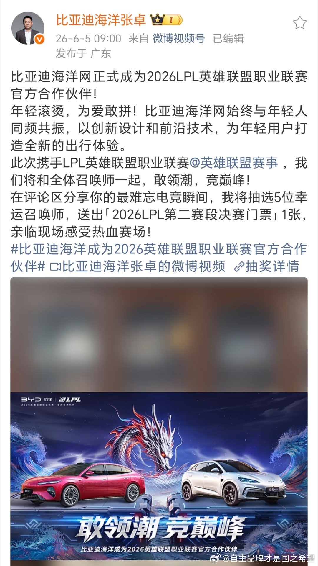 比亚迪兜底英雄联盟联赛我是没想到的    当年英雄联盟最火的时候 比亚迪号称 L