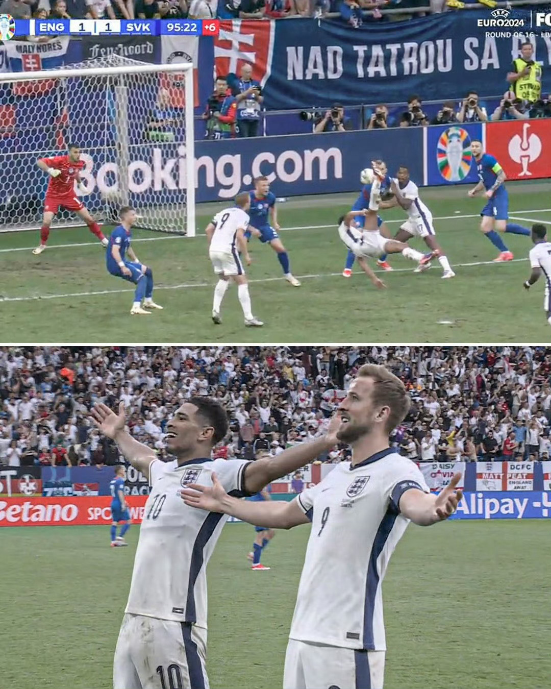 英格兰2-1斯洛伐克95分钟第一次射正，绝平。加时赛第二次射正，赢球。其余时间，