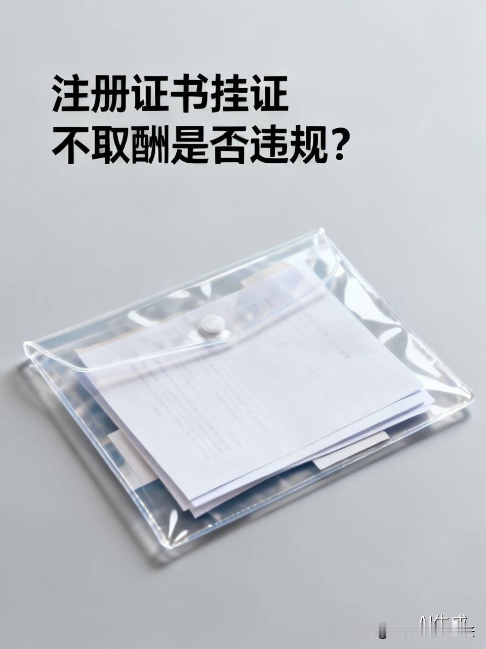 注册证书挂证不取酬算不算违规？